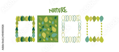  leave leaf frame,banner style vector