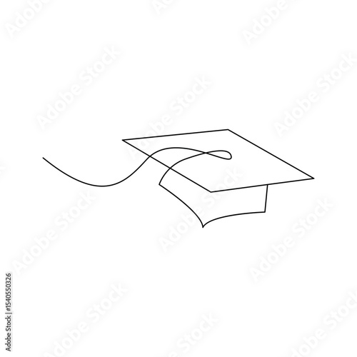 The graduation cap in single line art simply represents success and new beginnings