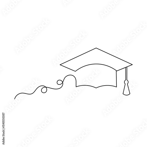 The graduation cap in single line art simply represents success and new beginnings
