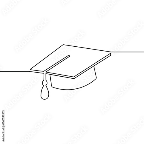 The graduation cap in single line art simply represents success and new beginnings