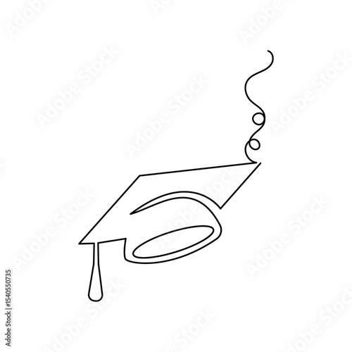 The graduation cap in single line art simply represents success and new beginnings