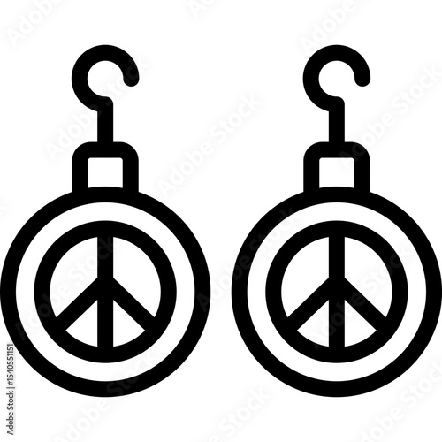 Ear rings single icon vector illustration