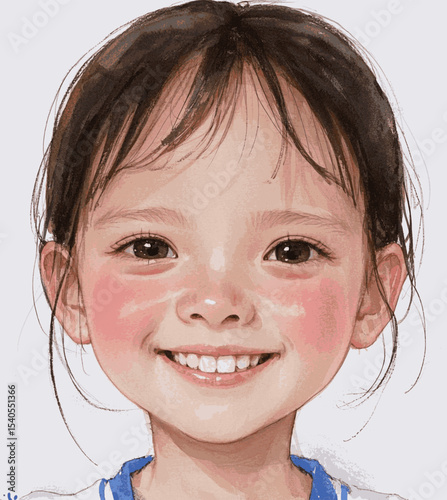 Girlish Glee very happy young girl isolated watercolor vector illustration svg