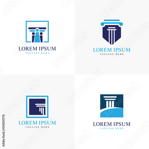 Law lawyer legal firm logo design collection agency business corporate