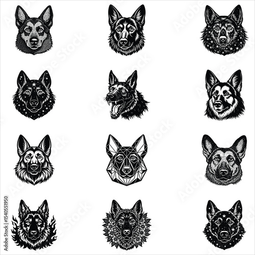 German Shepherd Face Svg 