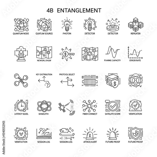 48 Entanglement: Line Art Icons Set 