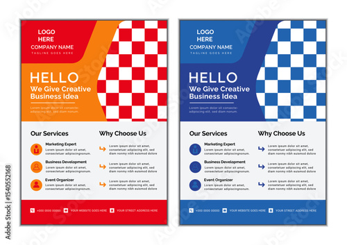 Corporate business flyer template design set with marketing, business proposal, promotion, advertise, publication, print design , editable vector
