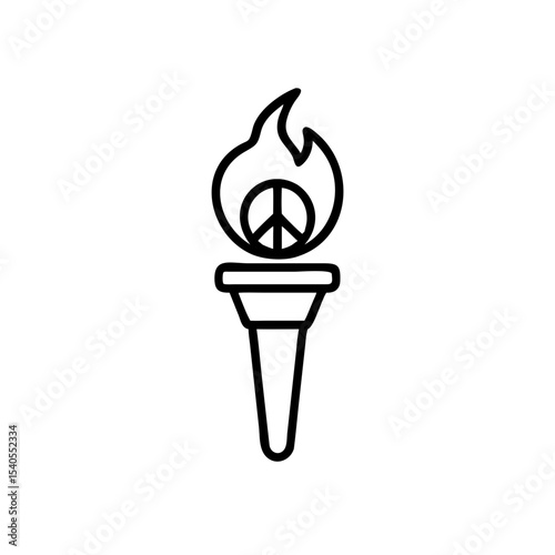 Peace torch with flame symbolizing hope and unity  