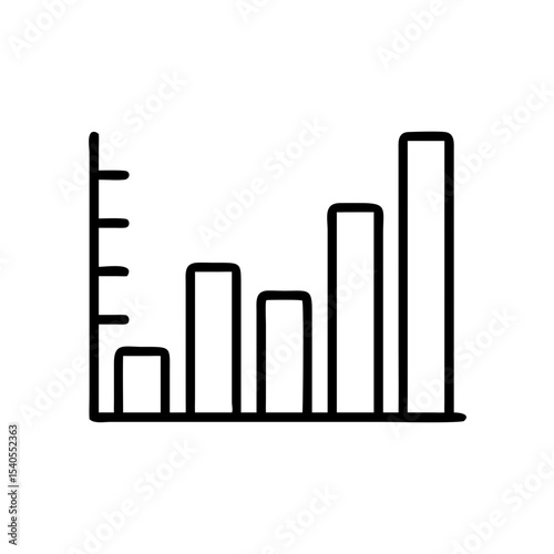 Bar chart icon representing data growth in minimalist design  