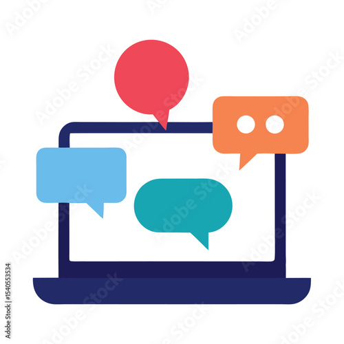 Online Conference Laptop Illustration