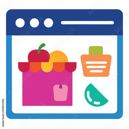 Ecommerce Grocery Storefront Vector
