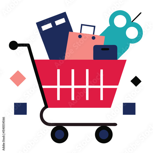 Shopping Cart With Electronics Items