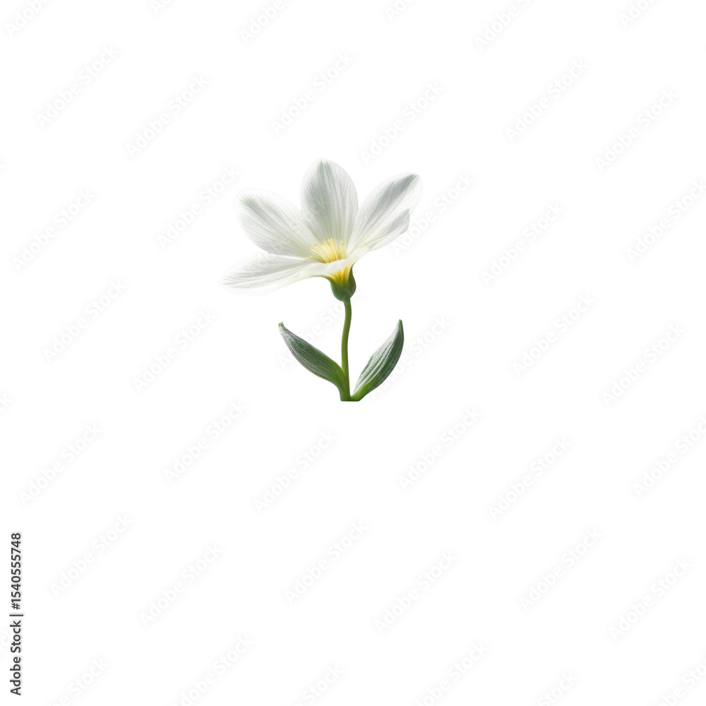 Fototapeta premium Delicate White Flower on Transparent Background - Botanical Beauty