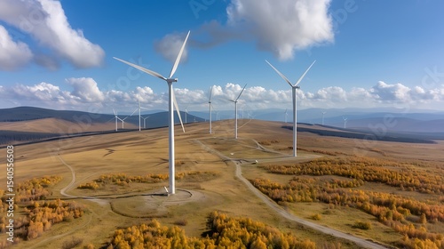 Wallpaper Mural Rolling hills with renewable wind turbines integrated into the natural terrain Torontodigital.ca