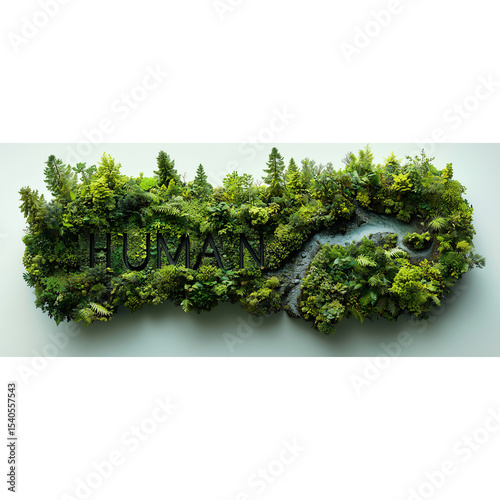Human impact on nature lush greenery display in urban environment