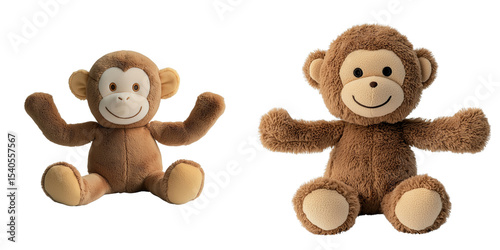 Playful plush monkey toys cozy home setting fun soft toys smiling