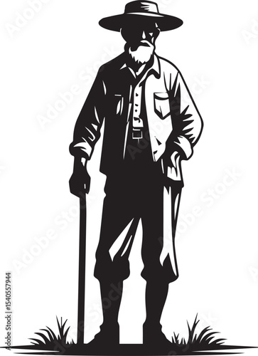Old farmer silhouette design old people agree culture farmer  