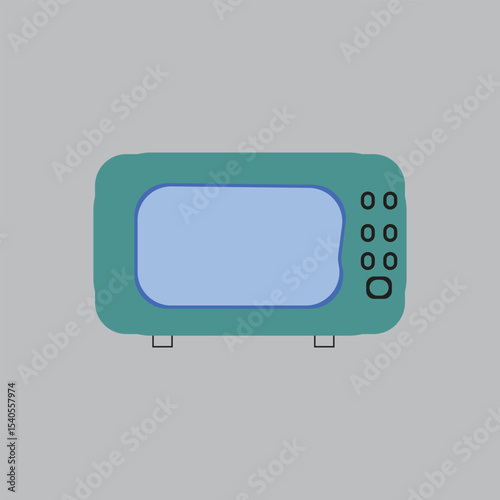 Simple illustration of a retro microwave oven