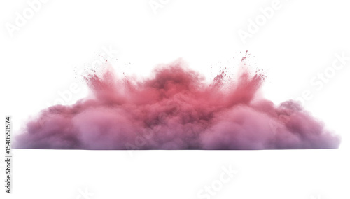 Pink explosion effect, isolated on black background