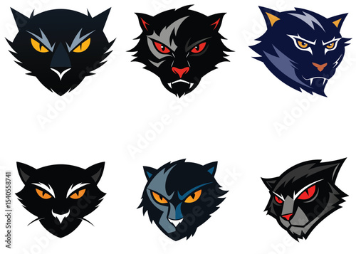 Collection of Aggressive Panther Head Logos