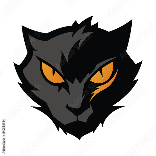Intense Black Cat Head Logo