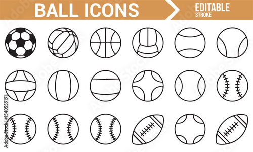 Sport Balls Icon Set: Clear and Simple Designs for Multiple Sports