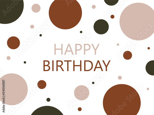 Birthday card on white background, abstract, color 