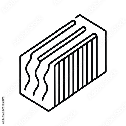 heat sinks line art on white background