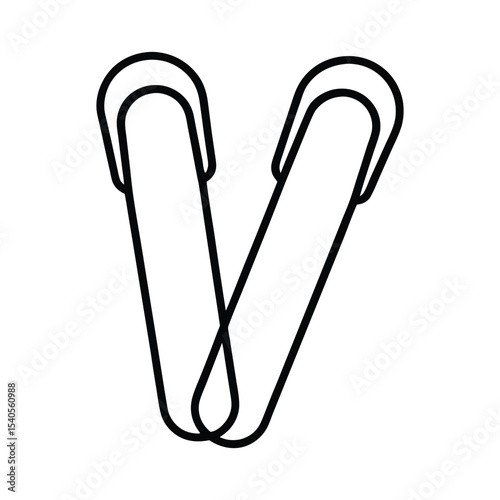 nylon clips line art on white background