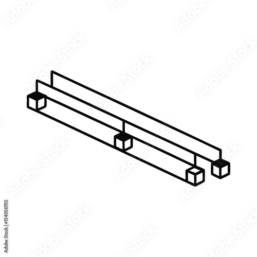 cable trays line art on white background