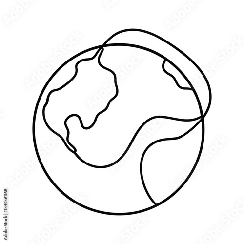 earth wire line art on white background
