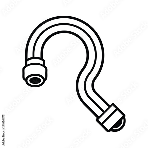 conduit fittings line art on white background