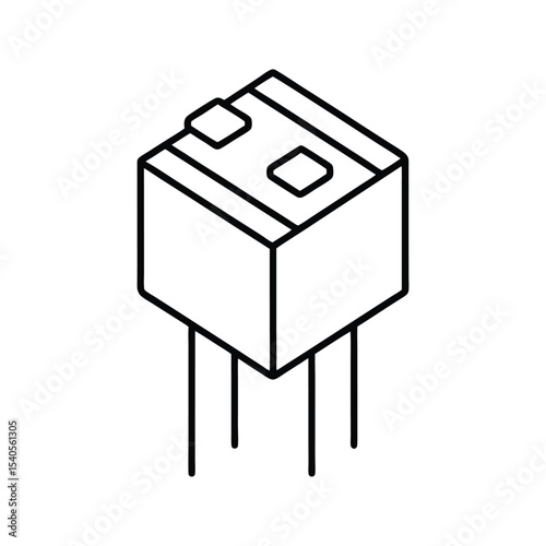solid state relays line art on white background