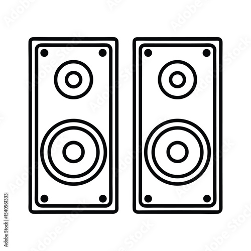 speakers line art on white background