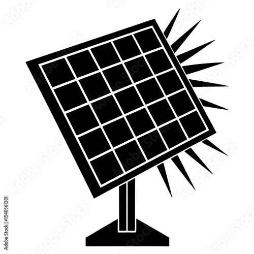 Solar-panel-icon  Editable AI Graphic for Sustainable Design on White Background