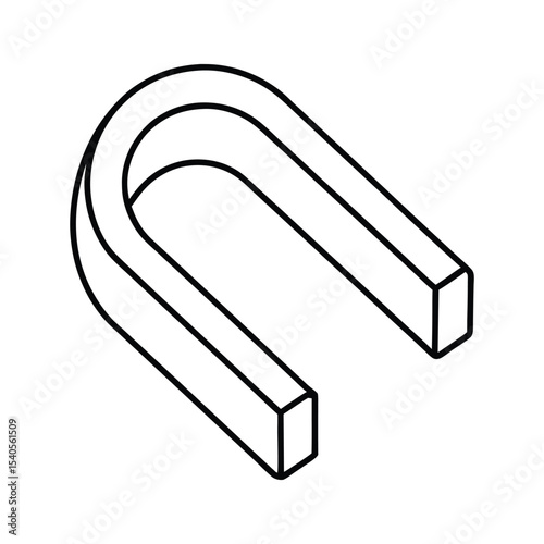 ferrite magnets line art on white background