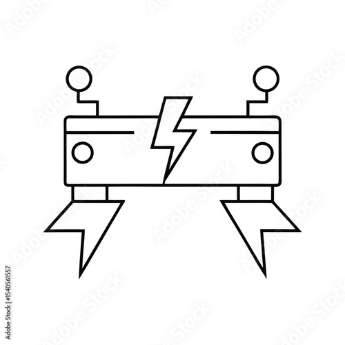 dc to dc converters line art on white background