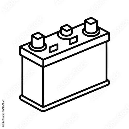 lead acid batteries line art on white background