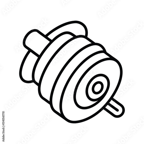 motor windings line art on white background