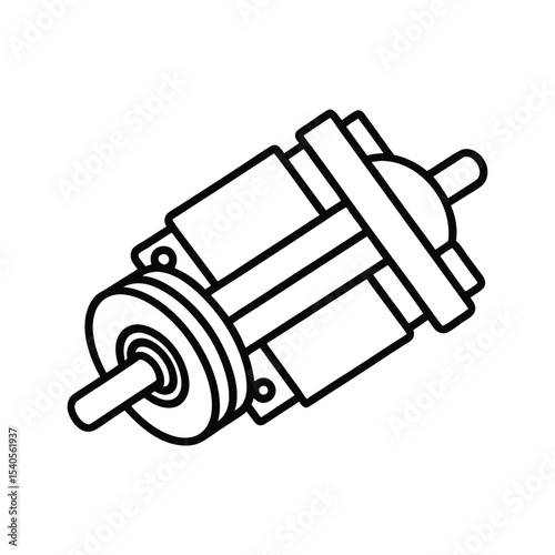 stepper motors line art on white background