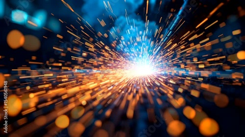 Abstract Macro Sparks From Electric Welding - Loop Animation