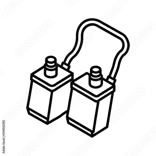 battery connectors line art on white background