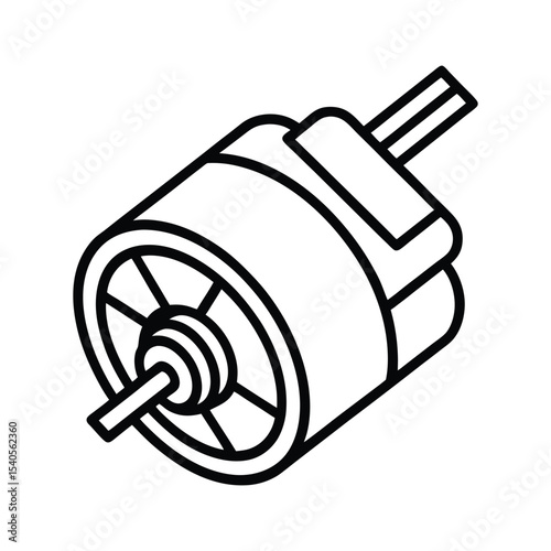 brushless dc motors line art on white background