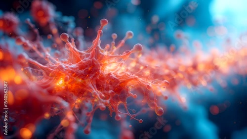 Abstract Extreme Close-Up of Fire Cells in Motion Loop