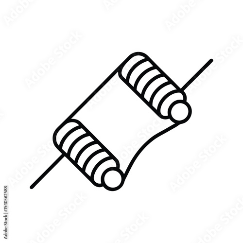 wire wound resistors line art on white background