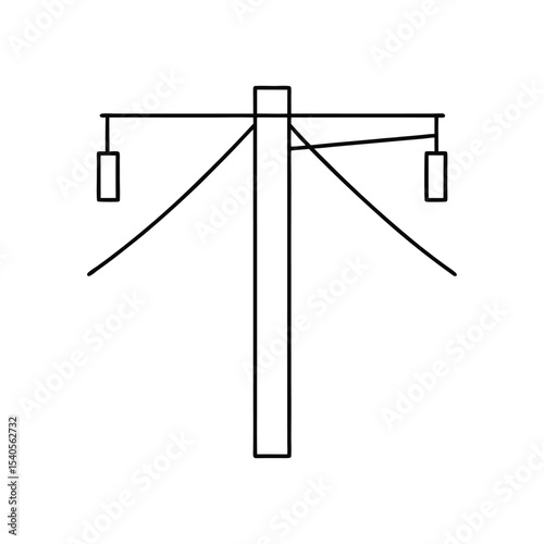 power supplies line art on white background
