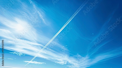 airplane tracks in the sky, airplane in the sky
