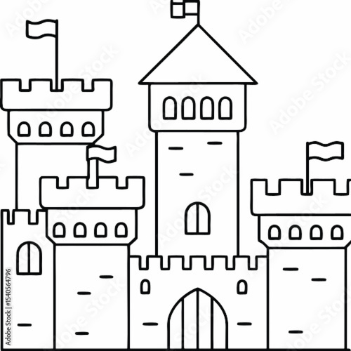 castle drawing outline.