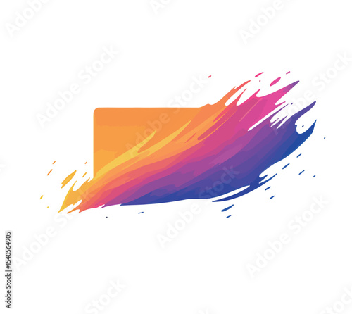 Vibrant abstract design with a colorful paint splash over a yellow background.
