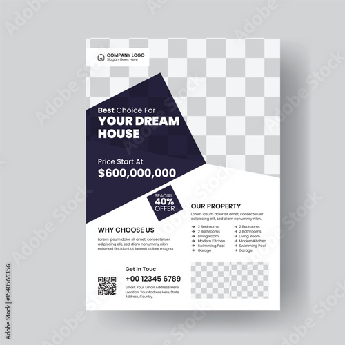 Modern House Real Estate Flyer Template with Stunning Home Image and 40 Percent Off Special Offer